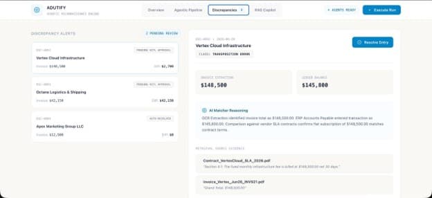 Agentic AI Financial Reconciliation Platform